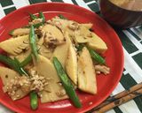 竹の子と豚挽肉のシンプルにんにく塩炒め作り方6写真