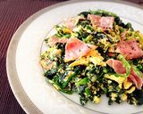 ほうれん草とビアソーの卵マヨチーズ炒め作り方5写真