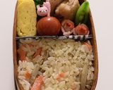 【キャラ弁】小エビでウサギ弁当作り方1写真