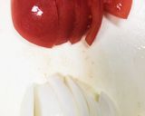 簡単！新玉ねぎとトマトのチーズ乗せ作り方1写真