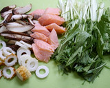 簡単！鮭と水菜の味噌マヨ炒め作り方1写真