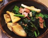 簡単！筍とほうれん草のペペロンチーノ風作り方3写真