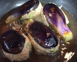 茄子と鳥挽肉のはさみ焼き煮作り方4写真