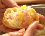 お湯かけて塗ればOK!春色いなり寿司作り方8写真
