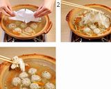 肉団子とごぼうの和風卵とじ鍋作り方4写真