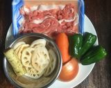 豚コマ+カサ増し蓮根で酢豚風作り方1写真