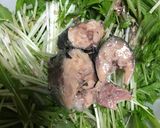 水菜と さば缶のサラダ作り方1写真