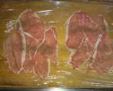 薄切り肉巻き煮込みハンバーグ作り方1写真