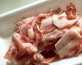 豚バラ肉で壬生菜の簡単煮浸し作り方2写真
