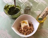 簡単〜豆腐と納豆のバジル味混ぜ混ぜサラダ作り方1写真