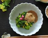 たくさん食べられる♪菜の花のゴマ酢味噌作り方8写真