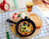 レバーとルッコラのスキレットオムレツ☆☆作り方4写真