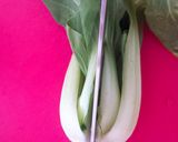 簡単！青梗菜の中華ガーリックソースがけ作り方1写真