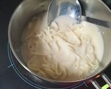 〆の豆乳めんたいミニうどん作り方2写真