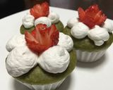 簡単！母の日にいちご花の抹茶カップケーキ作り方12写真