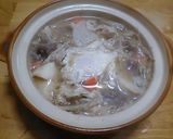 一人鍋で月見豚汁作り方4写真