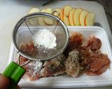 鶏モモのおろしリンゴ焼き三つ葉添え作り方2写真