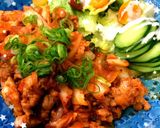 簡単♡めちゃ旨豚キムチ丼〜温玉のせ作り方1写真