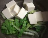 チンゲンと豆腐のコンソメスープ作り方2写真