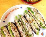 わらびの炊き込み御飯でなまり節おにぎらず作り方6写真