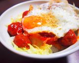 ロコモコ風ミートボール丼作り方4写真