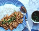 超簡単♬筍の甘辛ひき肉丼作り方5写真