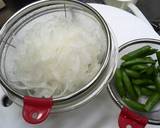 新玉ねぎとパンチェッタのわざび醤油パスタ作り方1写真
