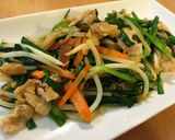 簡単♪豚肉もやしニラのにんにく醤油炒め作り方7写真
