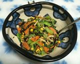 季節の野菜ときのこを辛子胡麻醤油和え作り方8写真