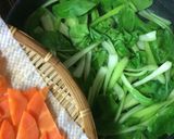 季節の野菜ときのこを辛子胡麻醤油和え作り方4写真