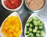 丸ごとトマトの彩り野菜サラダ作り方3写真
