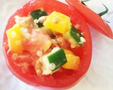 丸ごとトマトの彩り野菜サラダ作り方5写真