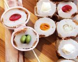 おウチ居酒屋♡カラフル竹輪のベーコン巻串作り方4写真