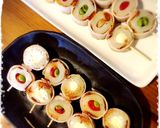 おウチ居酒屋♡カラフル竹輪のベーコン巻串作り方8写真