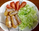 揚げずにヘルシー！チーズ入り♡豚カツ作り方4写真