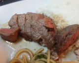 血管ダイエット食734（煮ステーキ丼）作り方1写真