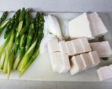 豆腐・アスパラ・玉ねぎ・あんかけ乗せ作り方2写真