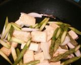 豆腐・アスパラ・玉ねぎ・あんかけ乗せ作り方5写真