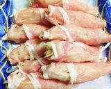 豚ロース薄切り肉でもやし巻き巻き生姜焼き作り方1写真