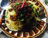 簡単♪ネギと肉味噌の和風スパゲティ〜♡作り方5写真