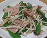 スナップえんどうとしめじの炒め物作り方4写真