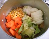 レタスとコーン鶏むねのコンソメケチャ煮♪作り方4写真