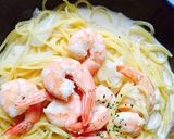 海老のレモンクリームパスタ作り方6写真