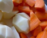 白出汁で手間いらず！【ミンチ肉じゃが】作り方1写真