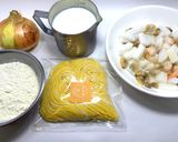 チーズ香るシーフードクリームパスタ作り方1写真