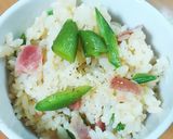 スナップえんどうとベーコンバターライス☺作り方7写真