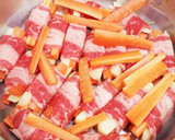 簡単★ジャガイモと人参の牛肉巻き作り方4写真