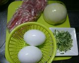簡単☆肉玉うどん作り方1写真