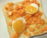 磯紫蘇香る❀刻み人参×温玉の味噌トースト作り方3写真