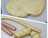 ビスケット風チーズとソーセージ捻りパン作り方3写真